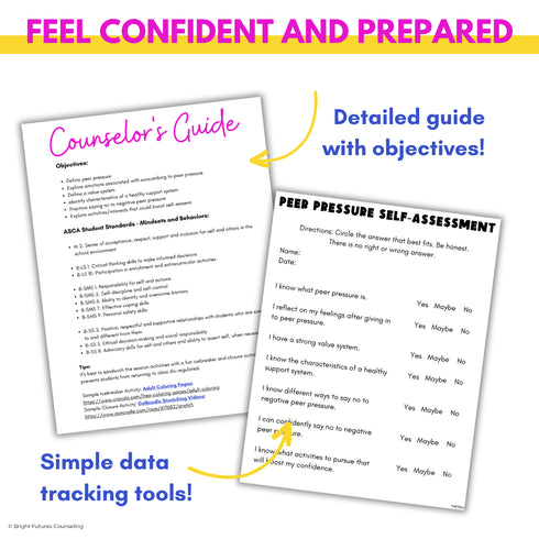 Peer Pressure Individual Counseling Curriculum for Middle School Counseling